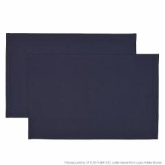 LAURA ASHLEY ランチョンマット(25cm×35cm) 2枚セット Royal Navy 子供用 ナフキン 小学校 幼稚園 給食 ランチクロス テーブル クロス 