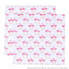 LAURA ASHLEY ランチクロス・給食ナフキン(45cm×45cm) 2枚セット Pretty Flamingo 子供用 ナフキン 小学校 ランチョンマット 給食 ラン