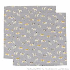 LAURA ASHLEY ランチクロス・給食ナフキン(45cm×45cm) 2枚セット DOGS 子供用 ナフキン 小学校 ランチョンマット 給食 ランチクロス お