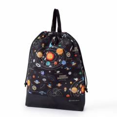 巾着 大 体操服袋(ネームタグ付き) 持ち手マチ付き はっ水ノーアイロン 太陽系惑星とコスモプラネタリウム 子供用 男の子 体操服袋 体操