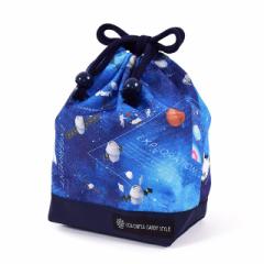 巾着 小 コップ袋 (ネームタグ付き) はっ水ノーアイロン 未来の惑星探査と宇宙船 NL801000