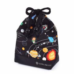 巾着 小 コップ袋 (ネームタグ付き) はっ水ノーアイロン 太陽系惑星とコスモプラネタリウム NL801900