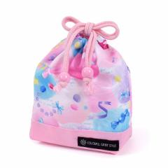 巾着 小 コップ袋 (ネームタグ付き) はっ水ノーアイロン ふわふわキュートなキャンディポップ NL802600