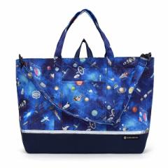 レッスンバッグ マチ付き リフレクター付き 撥水タイプ 未来の惑星探査と宇宙船 子供用 手提げバッグ お稽古バッグ 絵本袋 通学 入園グッ