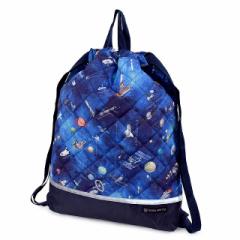 ナップサック キルティング マチ付き リフレクター付き 撥水ノーアイロン 未来の惑星探査と宇宙船 ナップサック 子供用 巾着 体操着入れ 