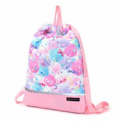 ナップサック キルティング マチ付き リフレクター付き 撥水ノーアイロン ふわふわキュートなキャンディポップ ナップサック 子供用 巾着