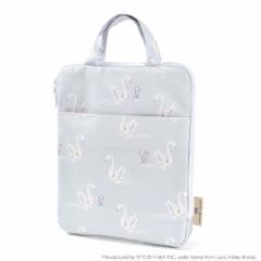 LAURA ASHLEY タブレット・パソコンケース (11インチ) 撥水・軽量タイプ Swans 小学生 11インチ 縦型 タブレットケース インナーバッグ 
