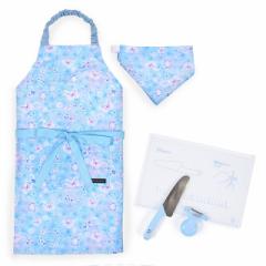 エプロン 100-120cm 撥水・軽量タイプ・キッチングッズ（上級）4点セット ムーンライトバタフライ まな板 ピーラー 包丁