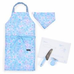 エプロン 130-160cm 撥水・軽量タイプ・キッチングッズ（上級）4点セット ムーンライトバタフライ まな板 ピーラー 包丁