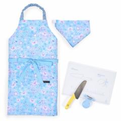エプロン 130-160cm 撥水・軽量タイプ・キッチングッズ（中級）4点セット ムーンライトバタフライ まな板 ピーラー 包丁