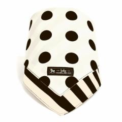 スタイ ハンカチタイプ polka dot large(broadcloth・white)【ビブ よだれかけ エプロン】(お食事 前掛け 赤ちゃん ベビー 出産祝い男の
