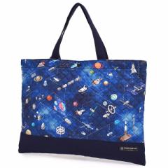 レッスンバッグ キルティング (ループ付き) 未来の惑星探査と宇宙船 子供用 手提げバッグ お稽古バッグ 絵本袋 通学 入園グッズ 子供 ピ