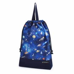 巾着 大 体操服袋(ネームタグ付き) 持ち手マチ付き 未来の惑星探査と宇宙船 N3385600 カラフルキャンディスタイル