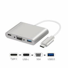 USB C-VGA/USB3.0/USB-C Xd|[gt 3in1 ϊA_v^ 1080P VGA ~jD-Sub 15s IX\X 16cm USB3.1 Type C to VGA/ R