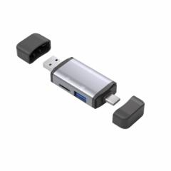 USB A/C+Micro USB to SD(HC)/TF/MicroSD(HC) J[h[_[ 1TB܂őΉ USBtbV[Ή OTGA_v^ USB-C/USB Card Reade