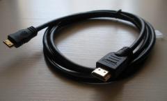 @Mini HDMI to HDMI 1080P ϊP[u IX[IX V1.3 HDMI Type C 1.5m ubN