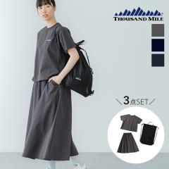 �y2026�t�āzTHOUSAND MILE�i�T�E�U���h�}�C���j�V���[�g�X���[�u T�V���c���X�J�[�g �Z�b�g UV ���� ���� �Z�b�g�A�b�v �t���A�X�J�[�g 