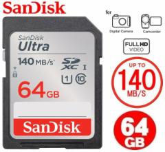 TfBXNSDXCJ[h 64GB SanDisk Ultra SDXCJ[h UHS-I U1 CLASS10 őǍ140MB/s SDSDUNB-064G-GN6IN tHD^Ή