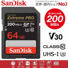 SDJ[h 64GB TfBXN Extreme PRO SDXCJ[h UHS-I U3 V30 4KΉ R:200MB/s W:90MB/s SDSDXXU-064G-GN4IN SanDisk