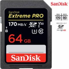 TfBXN SDXCJ[h 64GB SanDisk ExtremePro SDJ[h UHS-I U3 V30 4KΉ R:170MB/s W:90MB/s SDSDXXY-064G-GN4IN vdl