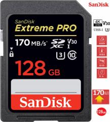 TfBXN SDXCJ[h 128GB Extreme Pro UHS-I UHS-I U3 V30 Class10 4KΉ170MB/s AʋL^ SDSDXXY-128G-GN4IN