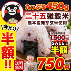 【半額⇒750円】 雑穀米 送料無料 国産 雑穀 米 お米 お試し 二十五雑穀米 450g 非常食 保存食  くまモン 大麦 玄米 もち麦 お米 zakkoku