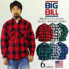 rbOr BIGBILL 121 wr[EFCg tlVc AJ č Ji_ (BRAWNY FLANNEL HEAVY WEIGHT SHIRT MADE IN USA