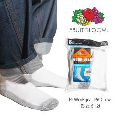 yԕiszt[cIuU[ FRUIT OF THE LOOM 6pbN NbVN[\bNX zCg (6PACK CUSHIONED CREW SOCKSj
