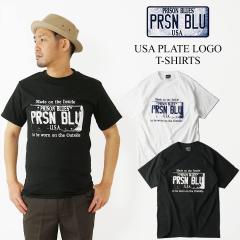 �v���Y���u���[�X PRISON BLUES ���� USA �v���[�g���S T�V���c(�v�����gT�V���c USA PLATE LOGO T-SHIRTS�j