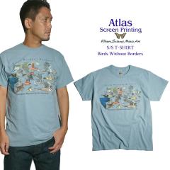 �A�g���X�X�N���[���v�����e�B���O ATLAS SCREEN PRINTING ����T�V���c �o�[�Y�E�B�Y�A�E�g�{�[�_�[�Y �b �����Y S-XL �쒹 BIRDS WITHOU
