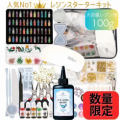 数量限定 UVレジン スターターキット ベーシックセットB 大容量レジン液100g着色剤【宅配便送料無料】プレゼント 初心者 UV LEDライト