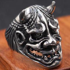 鬼ステンレスリング（PMT058） サイズ/32号 オニ 般若 節分 鬼瓦
