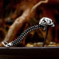 サージカルステンレス316L] バックボーンスカル ペンダントトップ 1個