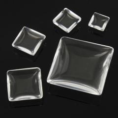 ガラスドームクリアカボションパーツ（スクエア）/1個販売/ピアス