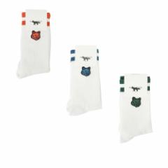 MAISON KITSUNE ] Lcl  C \bNX FOX HEAD PATCH SPORTY SOCKS LM06409KT0010 LM06404KT0010 LW06404KT0010 sAi