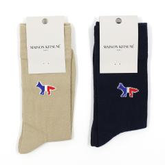 �y���i���r���[�Ń|�C���g�{5���z MAISON KITSUNE �C�� �\�b�N�X TRICOLOR FOX SOCKS AU06400KT0010