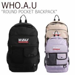 t[A[[ bN WHO.A.U ROUND POCKET BACKPACK Eh |Pbg obNpbN BLACK BEIGE LIGHT PURPLE WHAKA4922A obO