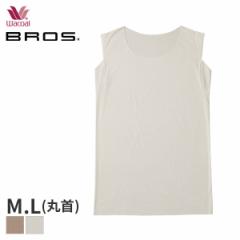 20%OFF ブロス バイ ワコールメン 綿で多機能 インナーシャツ ノースリーブ クルーネック(M L)GL5211【メール便15】