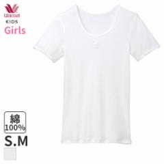 期間限定20%OFF ワコール キッズ なめらか触感 ガールズ 半袖インナー Uネック(S M)CKV104【メール便06】