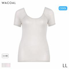 期間限定20%OFF ワコール コットン まるでガーゼタイプ ニットトップ Uネック 3分袖(LL)CLC200【メール便10】