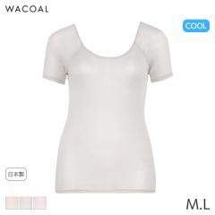 期間限定20%OFF ワコール コットン まるでガーゼタイプ ニットトップ Uネック 3分袖(M L)CLC200【メール便10】