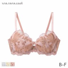ウンナナクール 箔プリントレースがキラキラ ブラジャー 3/4カップ(B C D E F)BUN204