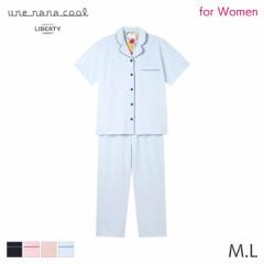 ウンナナクール MADE WITH LIBERTY FABRIC レディース パジャマ 綿混 両染ジャージ半袖パジャマ(M L)LP6628