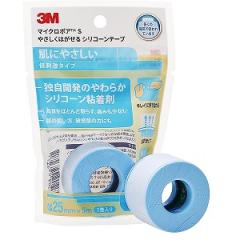 スリーエム  3M やさしくはがせるシリコーンテープ 25mm×5m  14個 3M マイクロポアS やさしくはがせるシリコンテープ 25mm×5m 1巻入の