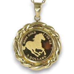 �����iK24/9999GOLD�j�c�o���z�[�X1/25oz�E�G���U�x�X���o�[�V�u���y���_���g�g�b�v�y�M�t�g���b�s���O�ς݁z