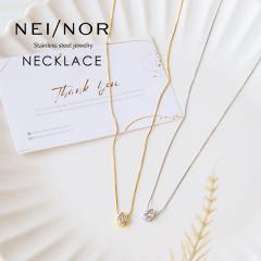 Nei/nor �l�C�i�[ �l�b�N���X �T�[�W�J���X�e�����X316L �����ςȂ�OK �V���v�� �`�F�[�� �W�F���_�[���X �X�L���W���G���[ �K�тɋ���