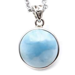 �����}�[ �l�b�N���X �V�R�� �y���_���g �g�b�v Silver925 �X�J�C�u���[ �h�~�j�J�Y �p���[�X�g�[�� �u���[ �`���[�� 1�_�� Larimar �v��