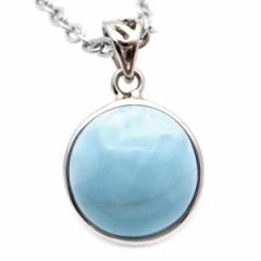 �����}�[ �l�b�N���X �V�R�� �y���_���g �g�b�v Silver925 �X�J�C�u���[ �h�~�j�J�Y �p���[�X�g�[�� �u���[ �`���[�� 1�_�� Larimar �v��