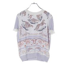 �G�����X HERMES �c�C�����[�k guepard et palmettes �j�b�g �ߗ��i �g�b�v�X �V���N �V���N ���f�B�[�X �A�C�{���[�n / �u���[�n / �}��