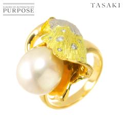 �^�T�L TASAKI 10.5�� �����O �����^�� 10.6mm �_�C�� 0.09ct K18 YG 750 Pt �w�� �c��^�� ���f�B�[�X 90307466 �y���ÁzBJ